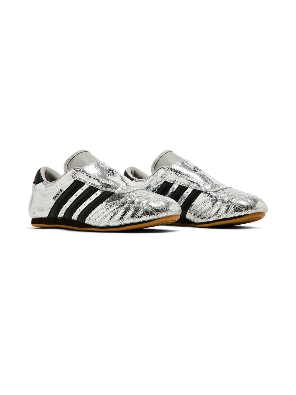 Adidas Taekwondo Metallic Silver & Black Samba Slip-On Sneakers